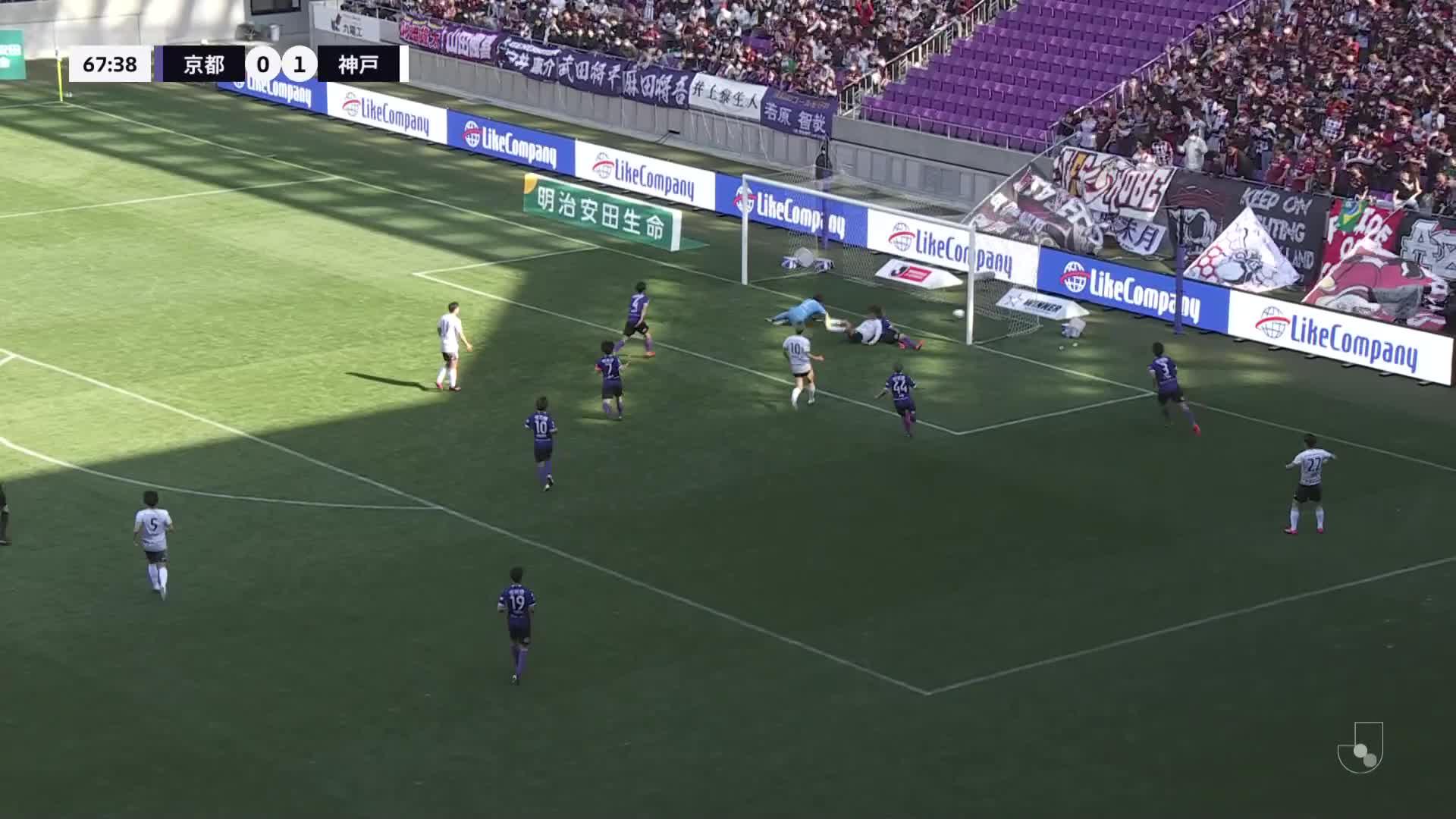 0 - 2 Goal by Koya YURUKI | Kyoto Sanga F.C. VS Vissel Kobe | 2023 MEIJI YASUDA J1 LEAGUE Matchweek 6