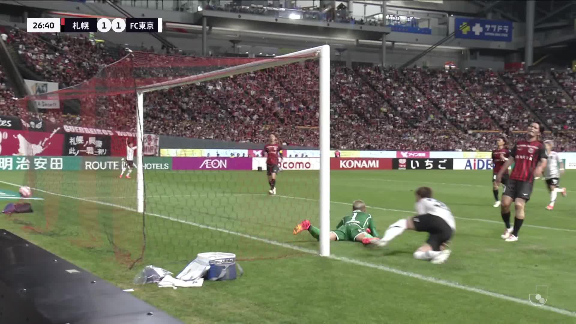 1 - 1 Goal by Kota TAWARATSUMIDA | Hokkaido Consadole Sapporo VS FC TOKYO | 2024 MEIJI YASUDA J1 LEAGUE Matchweek 12