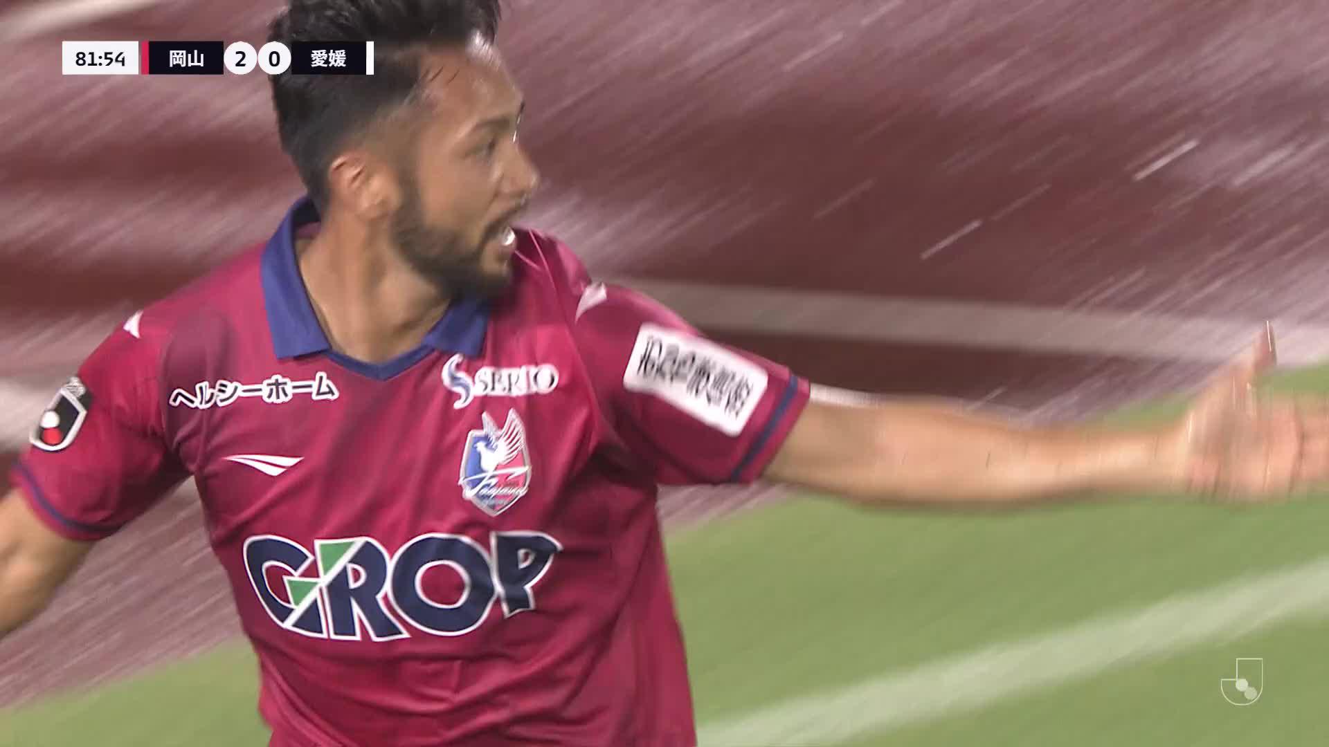 3 - 0 Goal by Yuta KAMIYA | Fagiano Okayama VS Ehime FC | 2024 MEIJI YASUDA J2 LEAGUE Matchweek 31